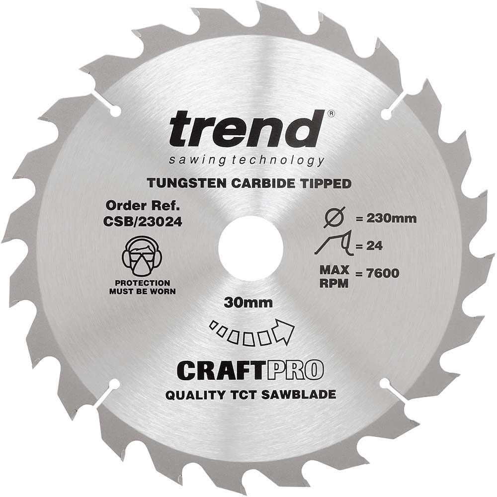 Trend Craft Saw Blade 230Mm X 24 Teeth X 30Mm Pk 1 CSB/23024 - Image 1