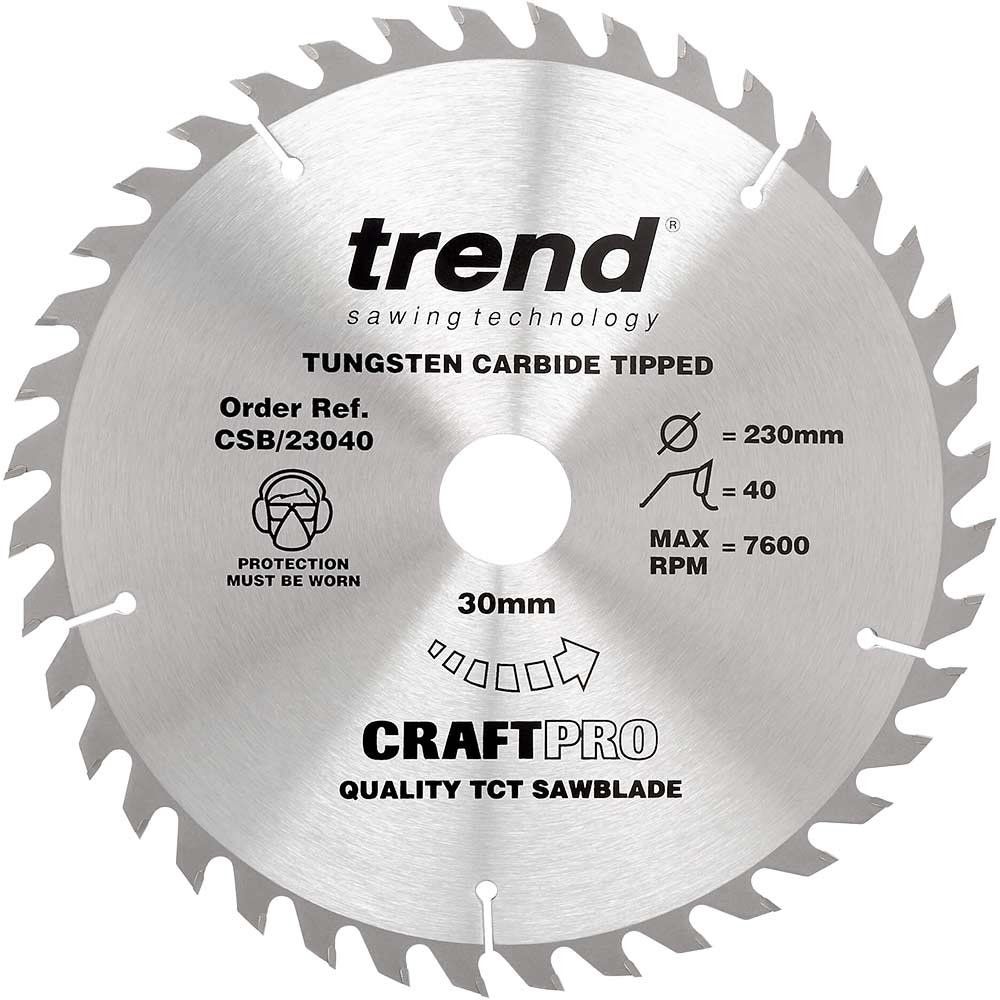 Trend Craft Saw Blade 230Mm X 40 Teeth X 30Mm Pk 1 CSB/23040 - Image 1