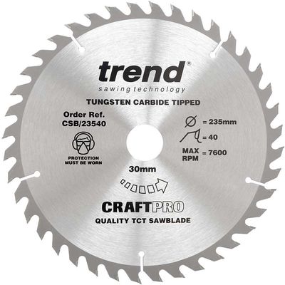 Trend Craft Saw Blade 235Mm X 40 Teeth X 30Mm Pk 1 CSB/23540