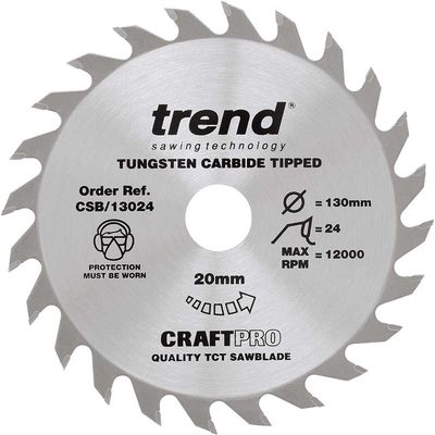 Trend Craft Saw Blade 130Mm X 24 Teeth X 20Mm Pk 1 CSB/13024