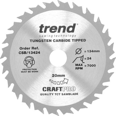 Trend Craft Saw Blade 134Mm X 24 Teeth X 20Mm Pk 1 CSB/13424