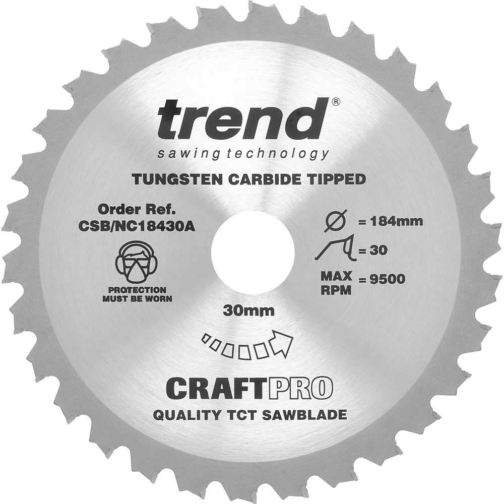 Trend Blade Tc 184 X 30 Teeth X 30 Nail Cutting Pk 1 CSB/NC18430A - Image 1