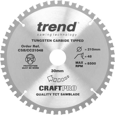 Trend Craft Saw Blade Crosscut 210Mm X 48 Teeth X 30Mm Pk 1 CSB/CC21048