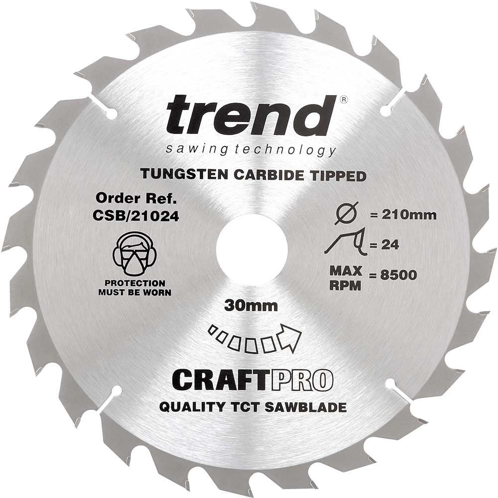 Trend Craft Saw Blade 210Mm X 24 Teeth X 30Mm Pk 1 CSB/21024 - Image 1