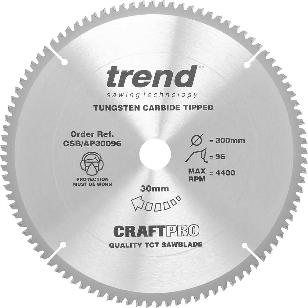 Trend Craft Saw Blade Aluminium And Plastic 300 X 96 Teeth X 30 Pk 1 CSB/AP30096 - Image 1