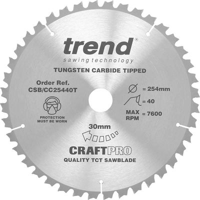 Trend CSB/CC25440T Craft Saw Blade 254x30mm 40T