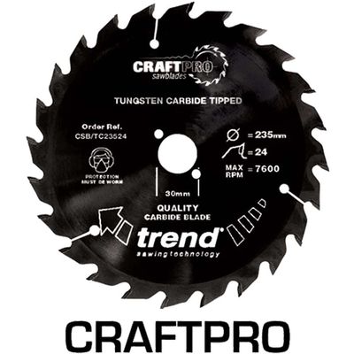Trend Craft Saw Blade 250Mm X 60 Teeth X 30Mm Pk 1 CSB/TC25060