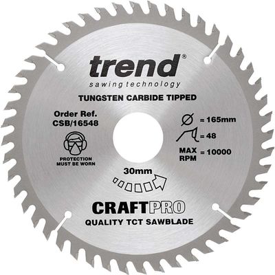 Trend Craft Saw Blade 165Mm X 48 Teeth X 30Mm Pk 1 CSB/16548