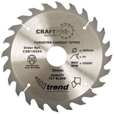 Trend CRAFTPRO Wood Cutting Saw Blade 170mm 24T 16mm