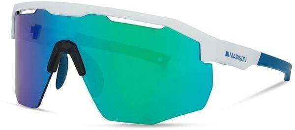 Madison Cipher Sunglasses - White Frame / Green Mirror Lens
