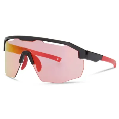 Madison Cipher Sunglasses - Gloss Black Frame / Pink Rose Mirror Lens - Thumbnail 2