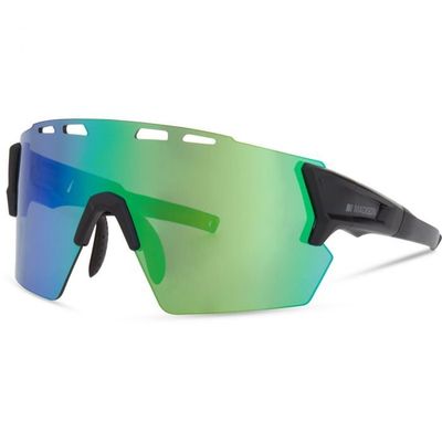 Madison Stealth II Sunglasses - Matt Dark Grey Frame / Green Mirror Lens
