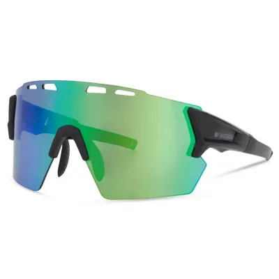 Madison Stealth II Sunglasses - Matt Dark Grey Frame / Green Mirror Lens - Thumbnail 2