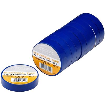 Draper PVC Electrical Insulation Tape Pack of 10 Blue 19mm 33m