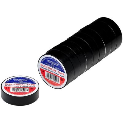 Draper PVC Electrical Insulation Tape Pack of 10 Black 19mm 20m