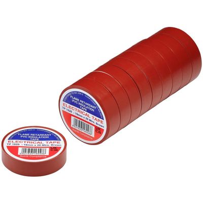 Draper PVC Electrical Insulation Tape Pack of 10 Brown 19mm 20m