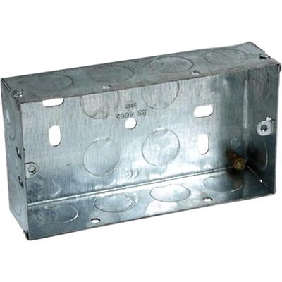 Axiom Electrical Double Socket Metal Socket Back Box 25mm Pack of 10