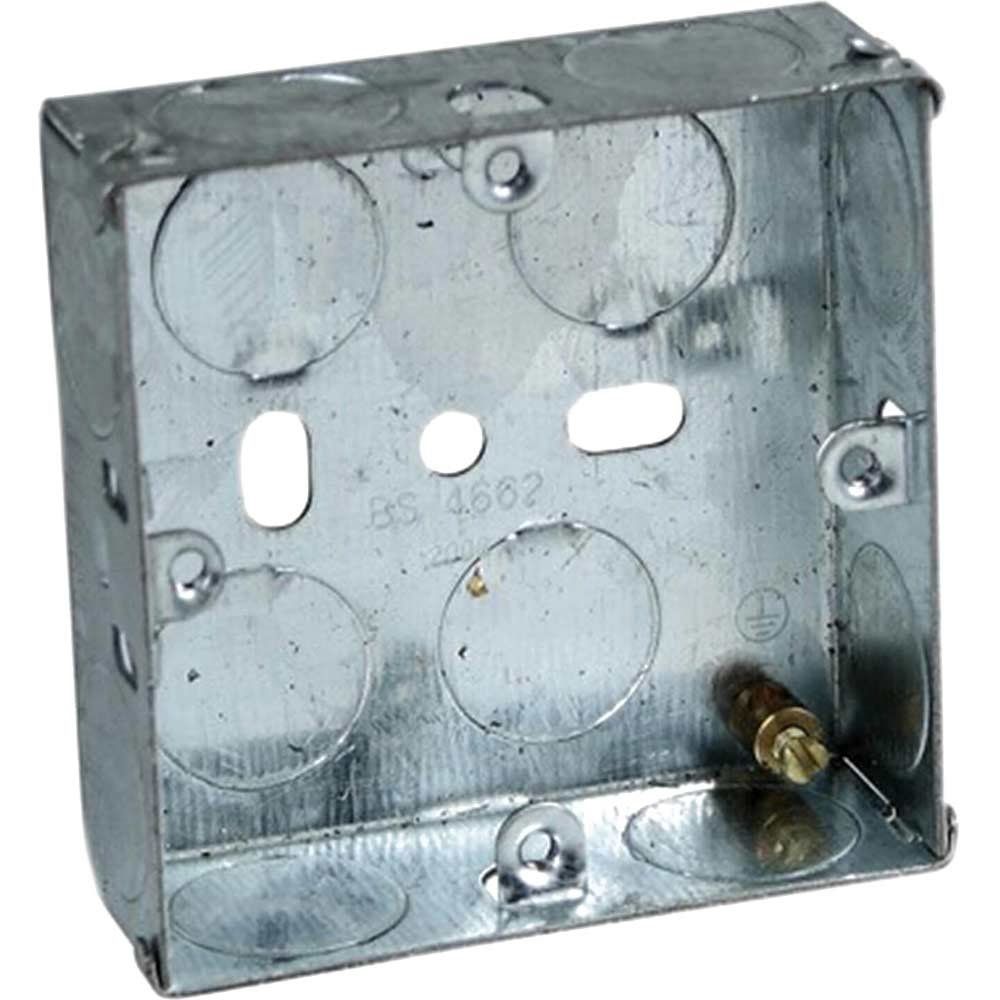 Axiom Electrical Single Socket Metal Back Box 35mm Pack of 10 - Image 1