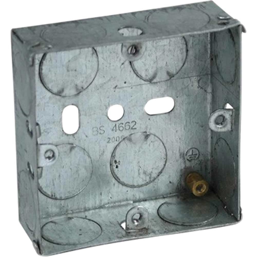 Axiom Electrical Single Socket Metal Back Box 25mm Pack of 10 - Image 1