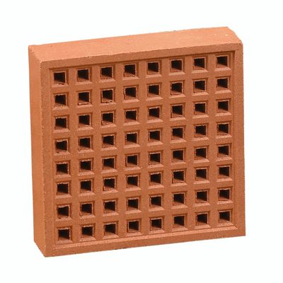 Hepworth Terracotta Red Clay Square Hole Airbrick - YA15R, Size: 215x215mm