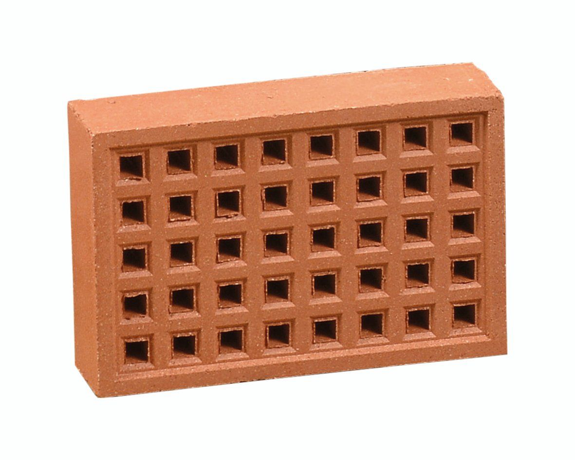 Hepworth Terracotta Red Clay Square Hole Airbrick - YA14R, Size: 215x140mm - Image 1