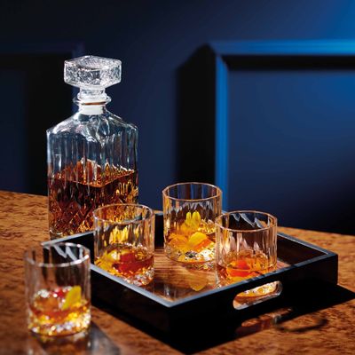 BarCraft Cut Glass Effect Decanter Set