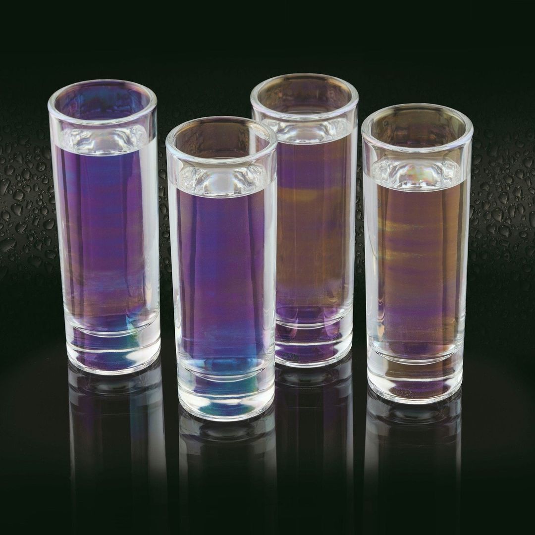 BarCraft Metallic Rainbow Iridescent Small Shot Glasses - Image 1