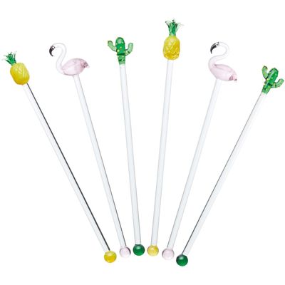 BarCraft Glass Cocktail Stirring Sticks