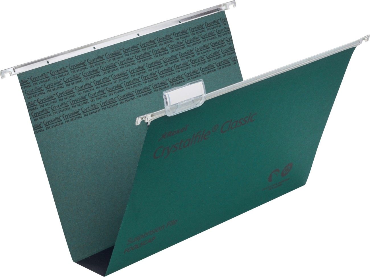 Rexel Crystalfile Classic Foolscap Suspension File 50mm Green (50) - Image 1