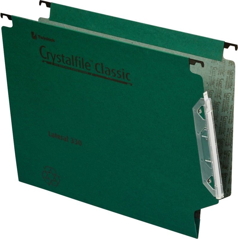 Rexel Crystalfile Classic ‘330’ Lateral File 15mm Green (50) - Image 1