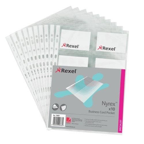 Rexel Nyrex™ Business Card Pockets (10) - Image 1