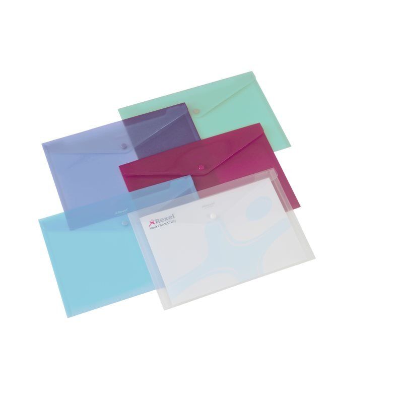 Rexel Popper Wallet A4 Assorted (6) - Image 1