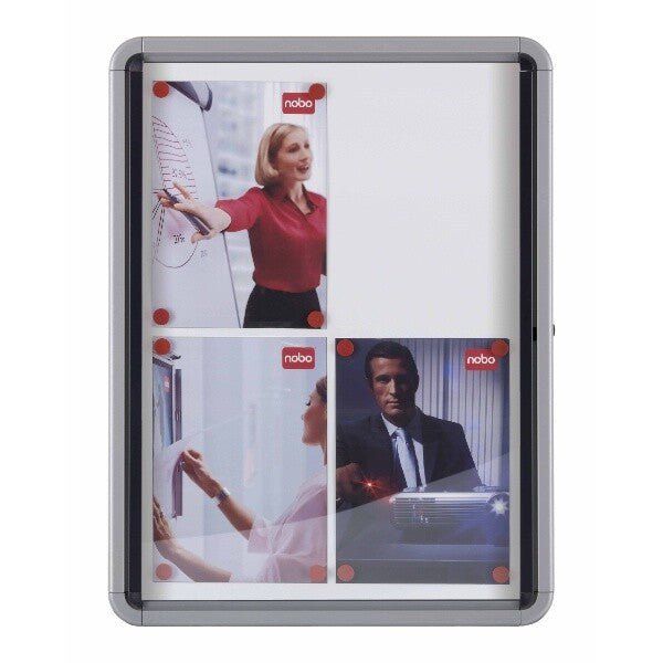 Nobo Premium Plus Magnetic Lockable Notice Board 8xA4 1902559 - Image 1