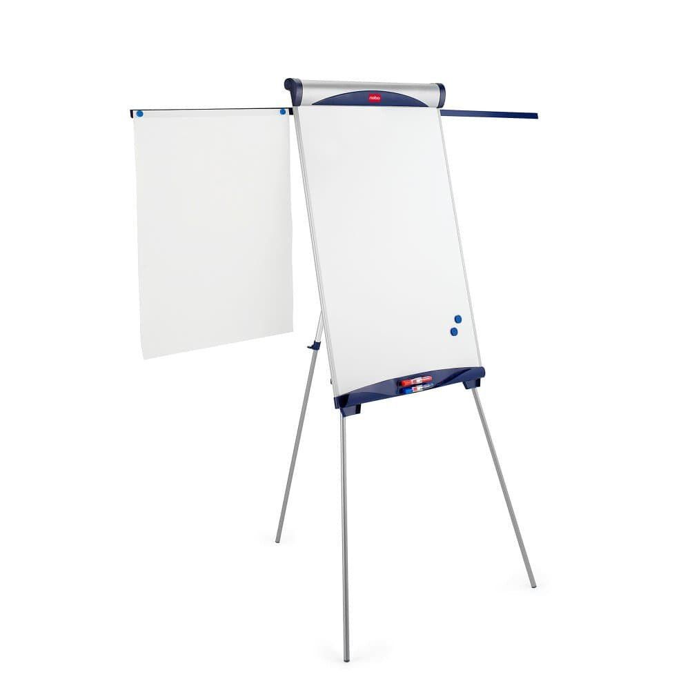 Nobo Impression Pro Tripod Steel Magnetic Whiteboard Easel with Extended Display Arms - Image 1