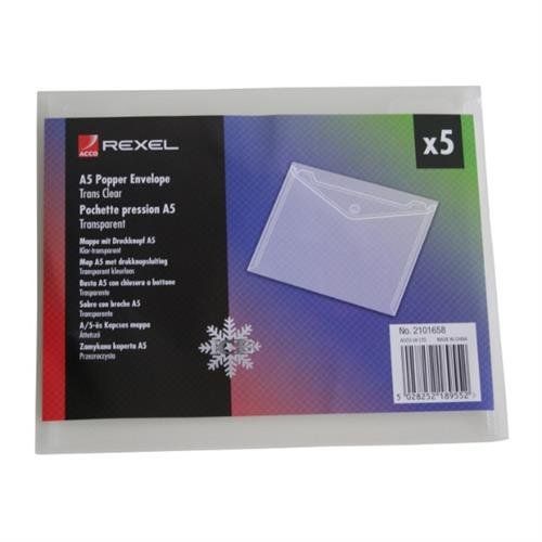 Rexel Ice Popper Wallet Landscape A5 Clear (5) - Image 1