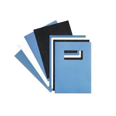 GBC LeatherGrain Binding Covers 250gsm with window A4 Black (50)