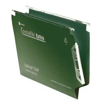 Rexel Crystalfile Extra `330` Lateral File 15mm Green (25) - Thumbnail 2