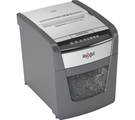Rexel Optimum AutoFeed+ 50X paper shredder Cross shredding 55 dB 22 cm Black Silver
