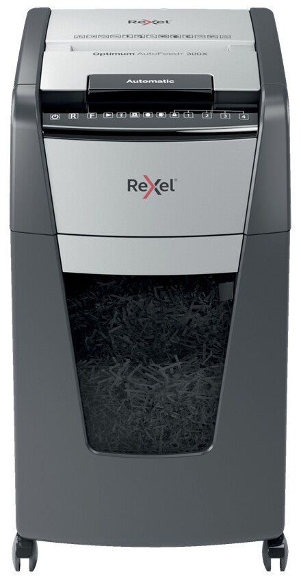 REXEL Optimum AutoFeed 300X Cross Cut Paper Shredder - Image 1