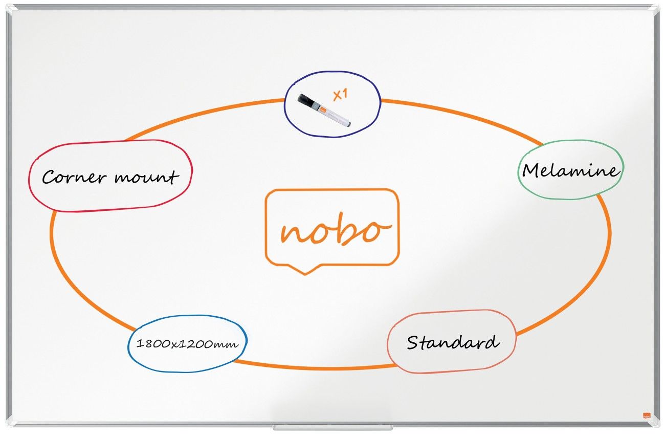 Nobo Premium Plus whiteboard 1778 x 1167 mm Melamine - Image 1
