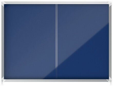 Nobo Premium Plus Lockable Noticeboard 18xA4 Sheets Blue Felt 1915334 - Image 1