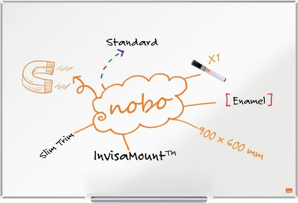 Nobo Impression Pro Enamel Magnetic Whiteboard 90x60cm