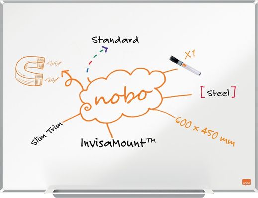 Nobo Impression Pro Lacquered steel Magnetic Whiteboard 60x45cm