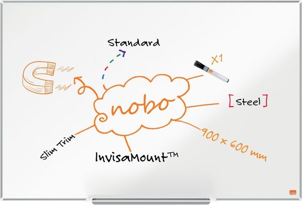 Nobo Impression Pro Lacquered steel Magnetic Whiteboard 90x60cm