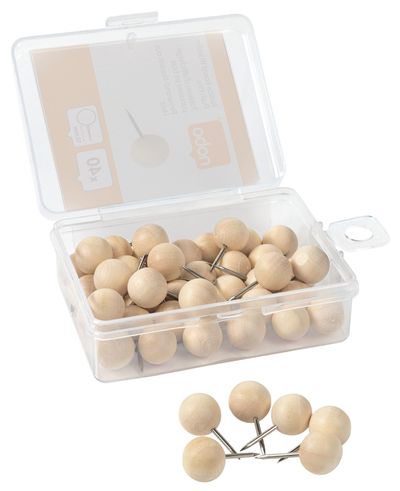 Nobo Notice Board Wooden Push Pins - 40pcs