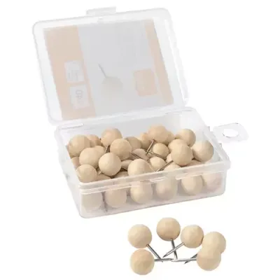 Nobo Notice Board Wooden Push Pins - 40pcs - Thumbnail 2