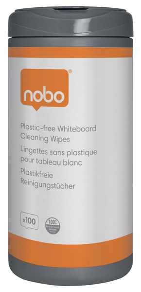 Nobo Plastic-free Whiteboard Cleaning Wipes - Pack 100