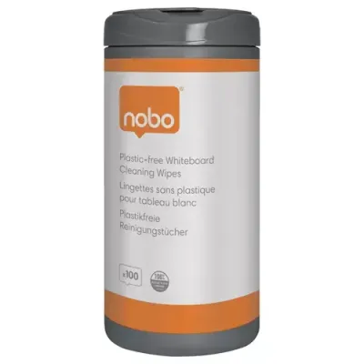 Nobo Plastic-free Whiteboard Cleaning Wipes - Pack 100 - Thumbnail 2