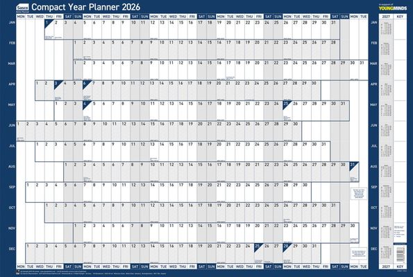 Sasco Year Planner Compact Landscape Unmounted 2027 2410291