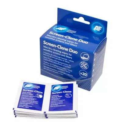 AF Screen-Clene Duo Wet/Dry Cleaning Wipes (Pack 20) 30005389.0001EA